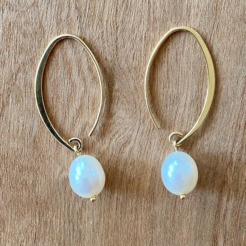 Pearl 14k drop earrings